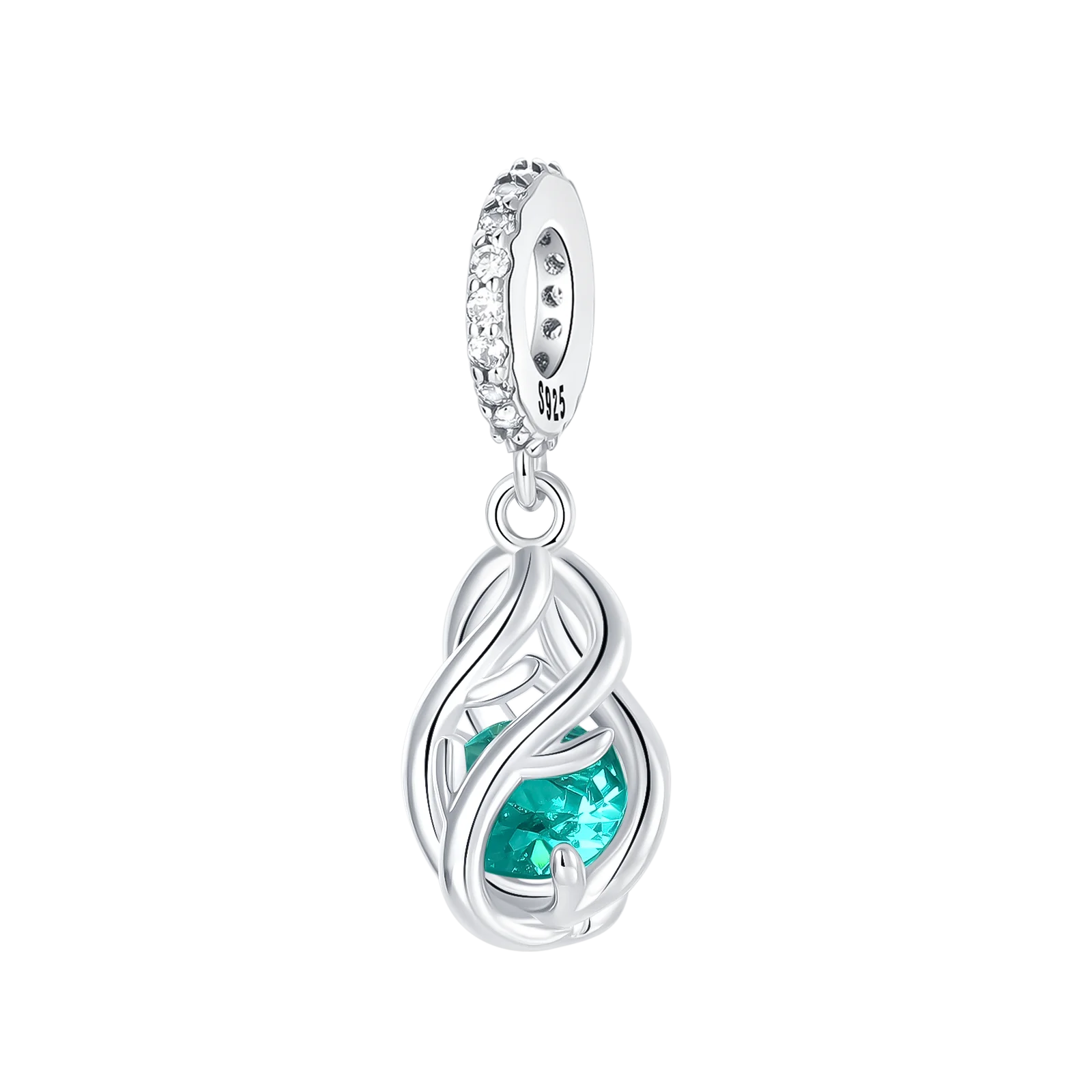 Colgante de plata de ley 925 con diseño de flor, árbol y manzana, cuentas finas DIY, compatible con pulseras de abalorios originales, joyería para mujer Diy - CR mark