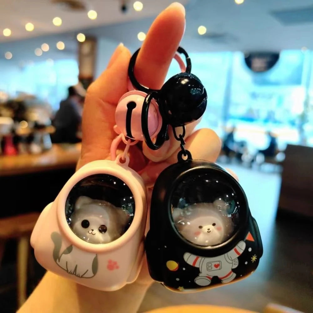 Lindo llavero de oso brillante llavero con luz nocturna gato luminoso cielo estrellado mochila llavero encantador bolso para teléfono móvil regalos colgantes