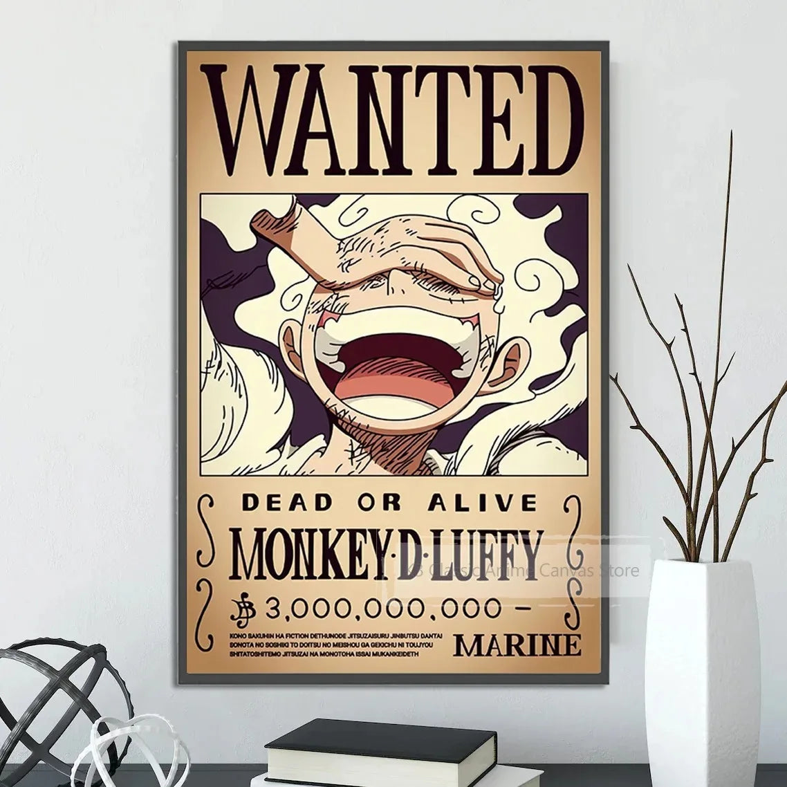 One-piece canvas poster, bounty list, Luffy wallpaper, Ace, Nami figures, home decor, Zoro anime painting, Sanji wall art