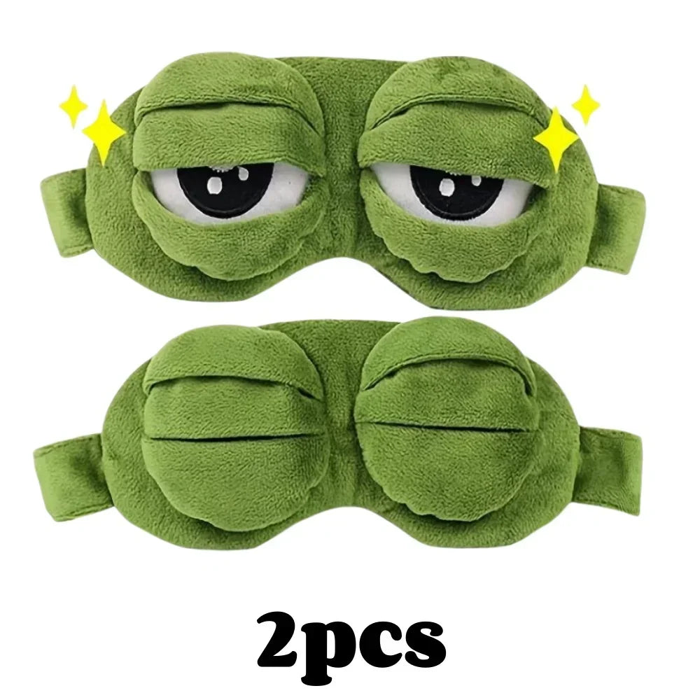 3D Frog Sleeping Mask, Natural Sleep Sunshade, for Women and Men, Creative Cartoon Design, Soft, Portable Eye Mask, Eye Patch for Travel and Office