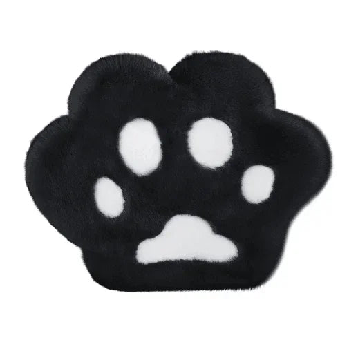 Universal Car Seat Cushion in the Shape of a Cat Paw, Warm Plush Car Cushion Padded Heated for All Seasons