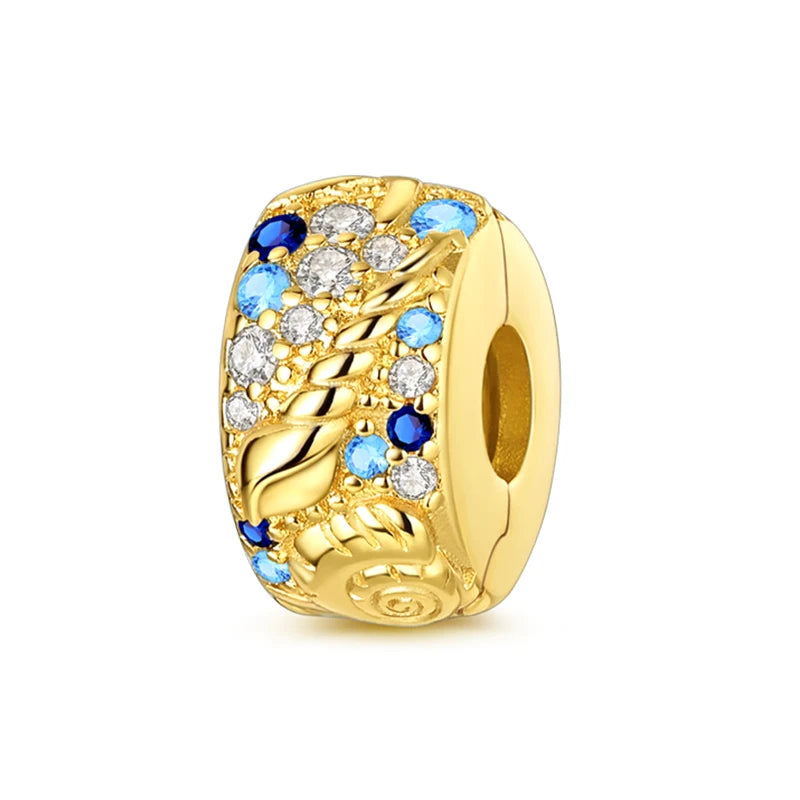 Cuentas de dijes originales de Plata de Ley 925, leopardo dorado, luciérnaga, mariposa, globo aerostático, cuentas aptas para pulsera DIY, joyería fina - CR mark