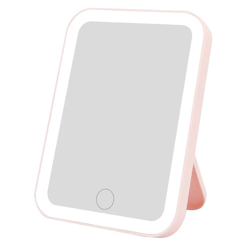Espejo de tocador LED de 3 colores con pantalla táctil espejo de maquillaje con atenuación recargable por USB 3 brillos portátil