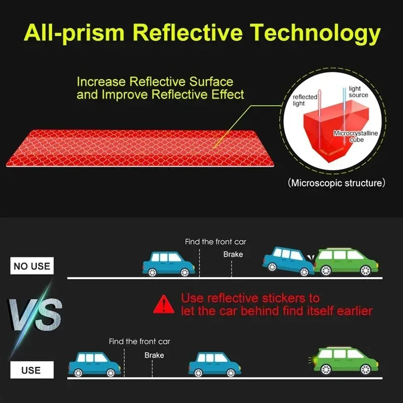 Pegatina reflectante para coche, cinta de seguridad de advertencia reflectante de 90cm, pegatina reflectante de advertencia nocturna anticolisión para maletero de automóvil - CR mark