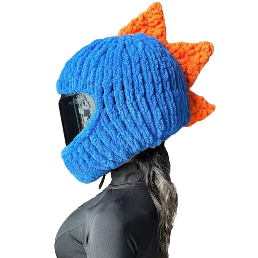 Nueva funda Universal para casco de motocicleta con animales de peluche, fundas para casco de felpa de conejo completo para regalos de Navidad, estilo de motocicleta - CR mark