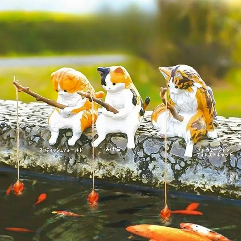 Decoración Interior de coche con gato de pesca, bonita resina con gafas de tubo, colgante para espejo retrovisor de coche, salida de aire para accesorios de coche