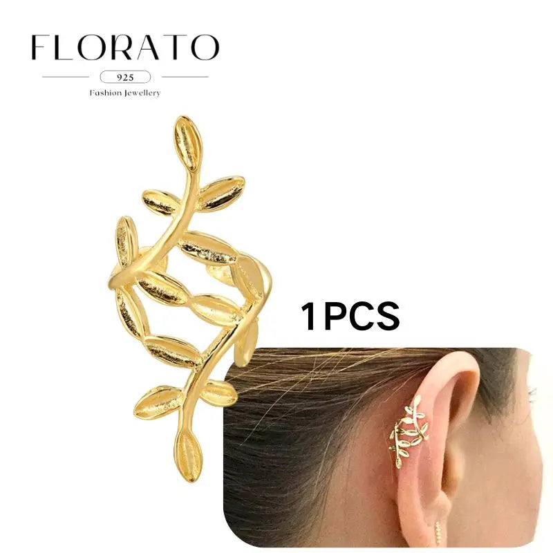 Chapado en oro de 24 quilates/925 plata cristal circón sin oreja Piercing Clips para las orejas minimalista CZ Clips para las orejas joyería de moda Popular para mujeres - CR mark