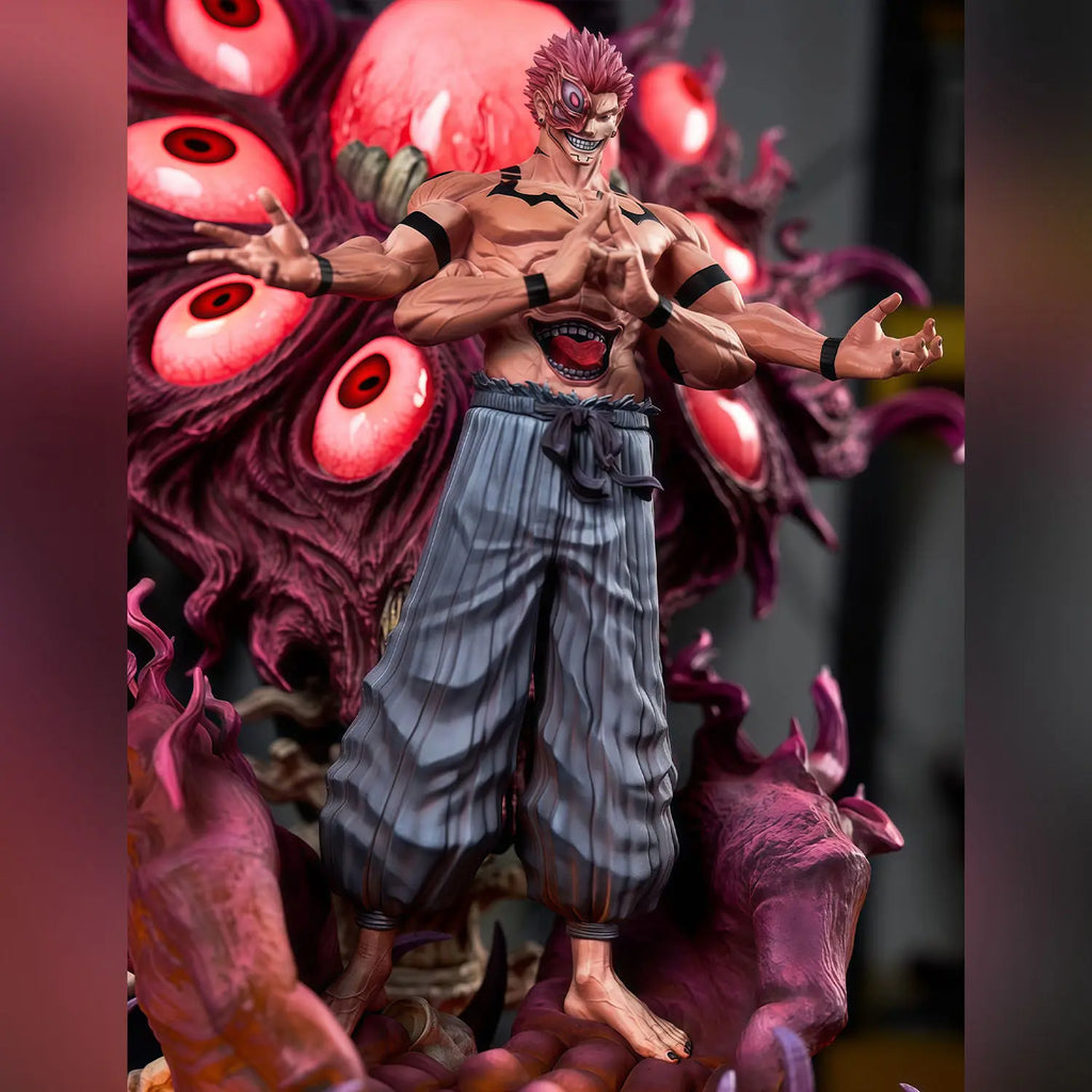 Estatua de anime de Jujutsu Kaisen: forma temprana de Ryomen Sukuna, figura modelo coleccionable de 12 pulgadas (30 cm), exhibición de espíritu curtido - CR mark