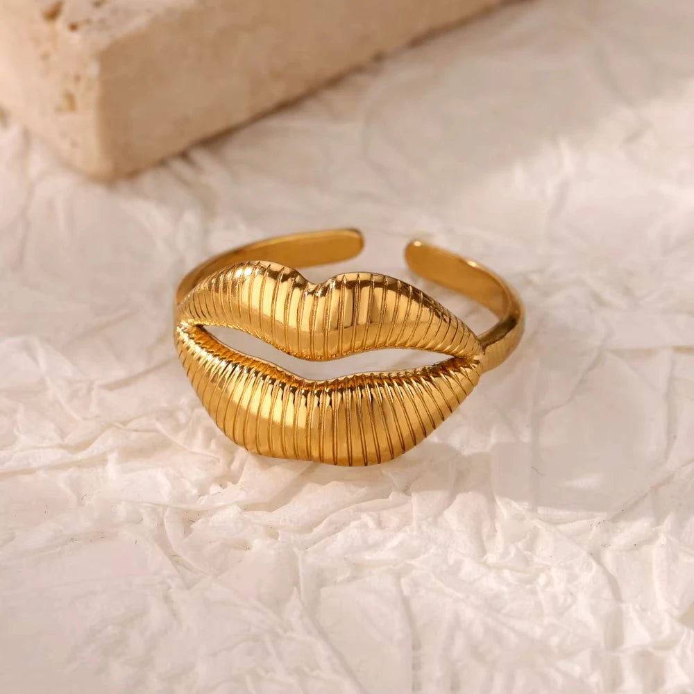 Anillos geométricos de circón de acero inoxidable para mujer, joyería de lujo con mal de ojo, Color dorado, ajustable, joyería estética de boda a la moda, regalo