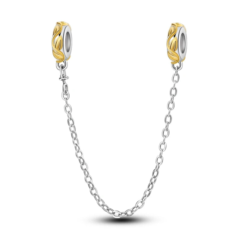 Cuentas de dijes originales de Plata de Ley 925, leopardo dorado, luciérnaga, mariposa, globo aerostático, cuentas aptas para pulsera DIY, joyería fina - CR mark