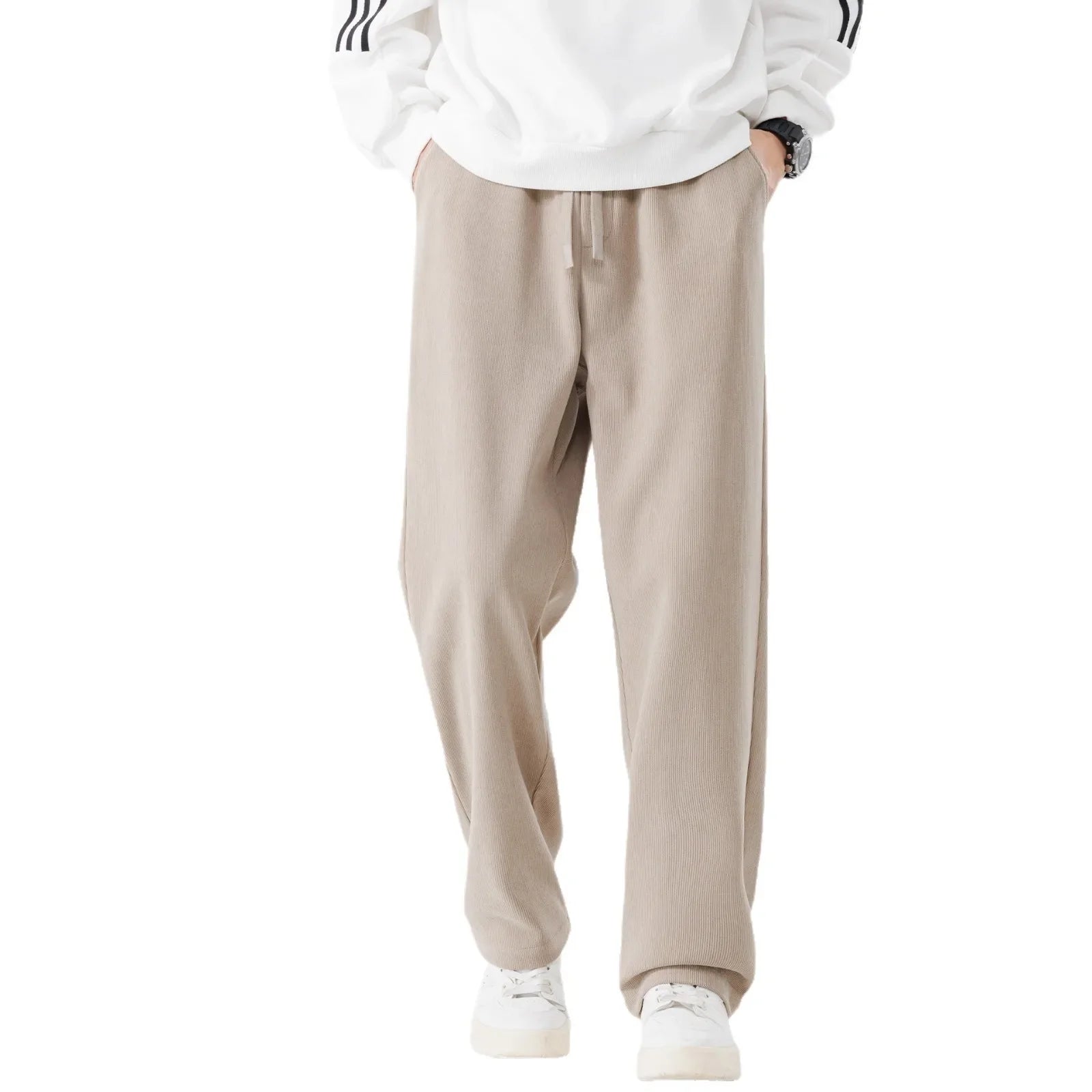 Men's Corduroy Straight Leg Trousers, Casual Loose and Versatile Draped Sport Pants, European Cross-Border Fashionable OZON