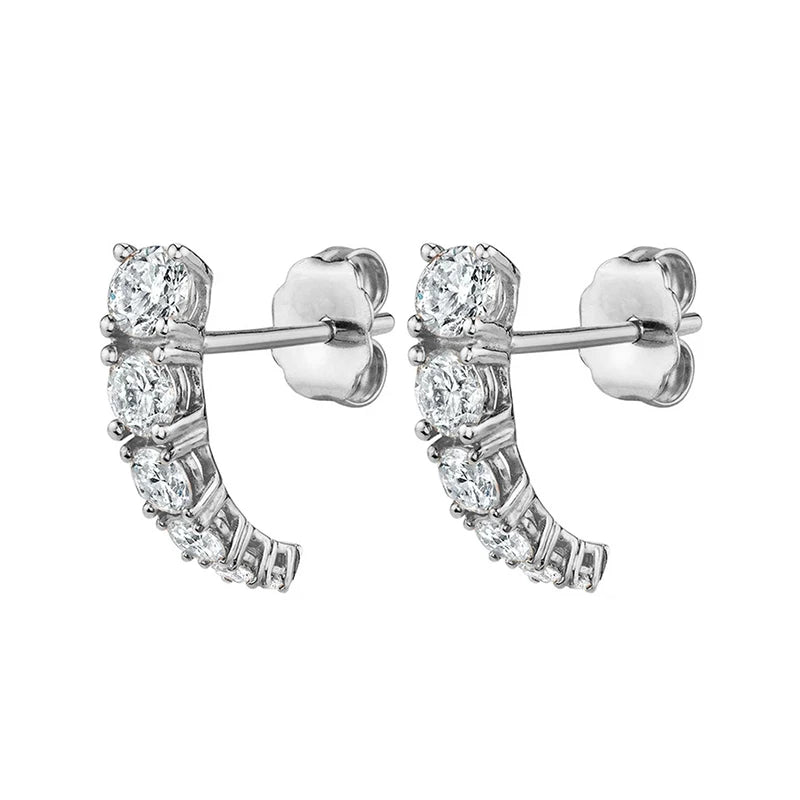 CRMYA-pendientes de aro de Color dorado y plateado para mujer, aretes con pasador, Piercing de circón, joyería personalizada al por mayor - CR mark