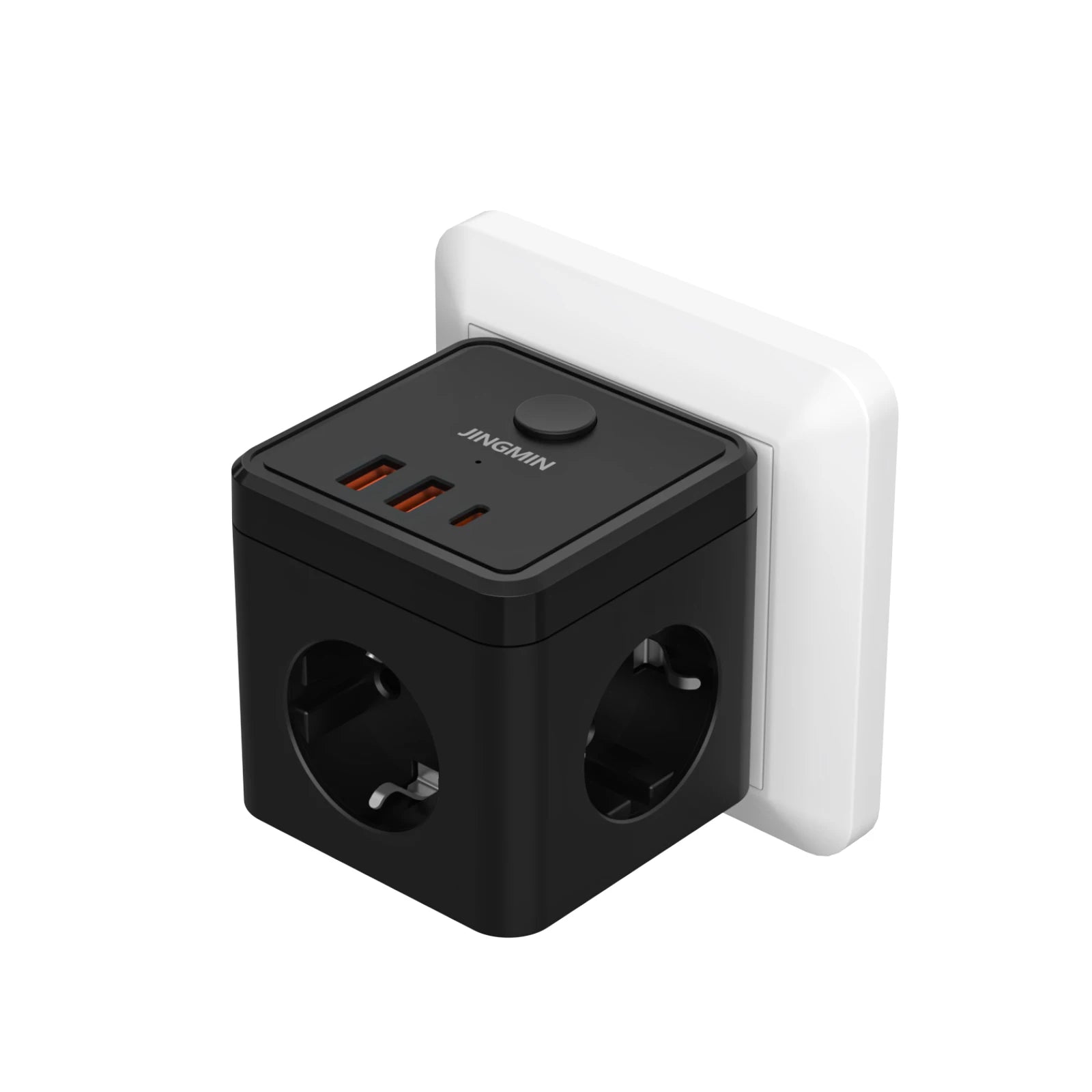 European plug cube power strip with 3 AC outlets, multi-plug adapter, 100-240V 13A power socket for home, office or travel