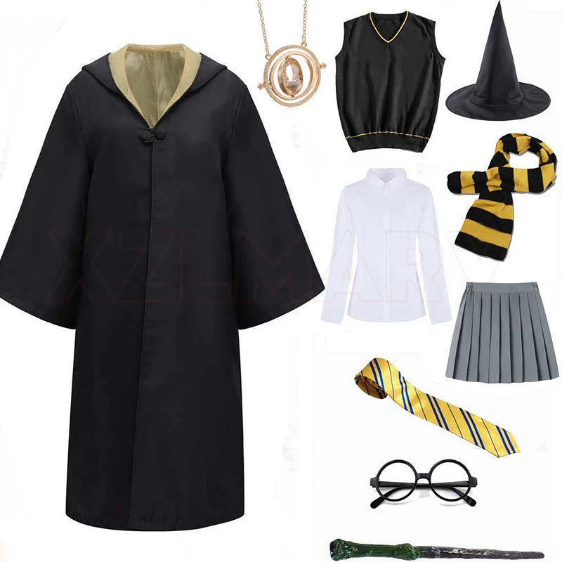 Disfraz de Cosplay para Niños y Adultos, Capa Mágica, Túnica Infantil, Capa con Capucha para Niños, Túnica de Slytherin, Accesorios de Halloween - CR mark