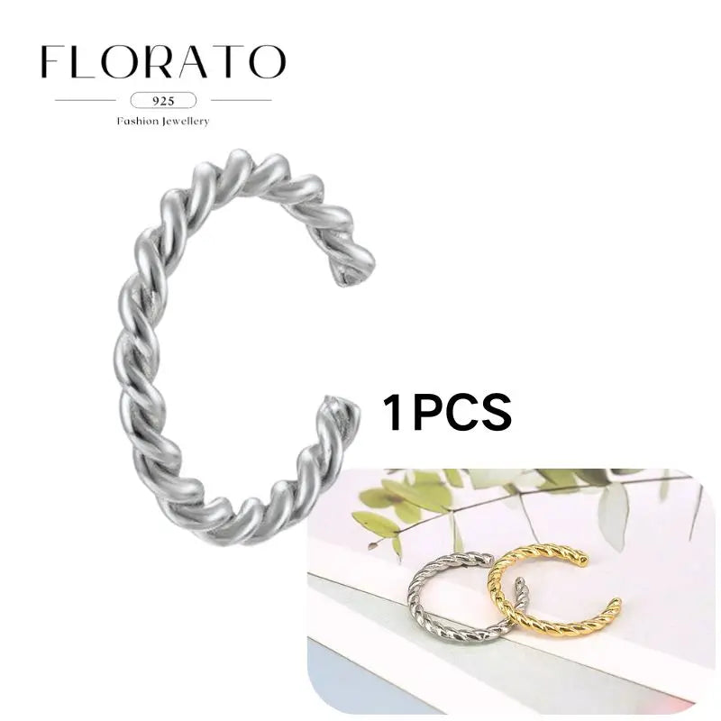 Chapado en oro de 24 quilates/925 plata cristal circón sin oreja Piercing Clips para las orejas minimalista CZ Clips para las orejas joyería de moda Popular para mujeres - CR mark