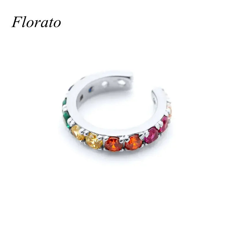 Chapado en oro de 24 quilates/925 plata cristal circón sin oreja Piercing Clips para las orejas minimalista CZ Clips para las orejas joyería de moda Popular para mujeres - CR mark