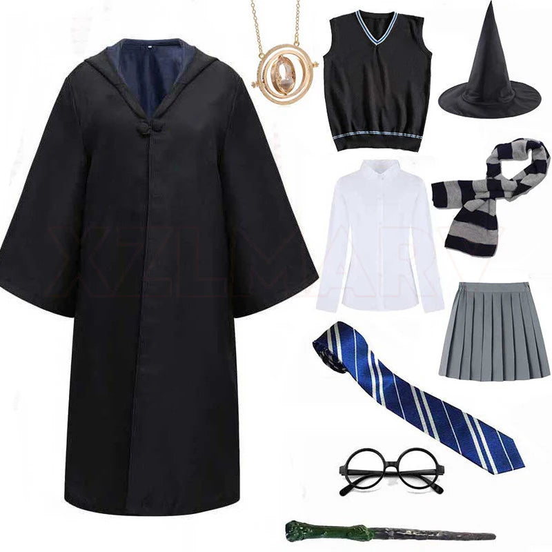Disfraz de Cosplay para Niños y Adultos, Capa Mágica, Túnica Infantil, Capa con Capucha para Niños, Túnica de Slytherin, Accesorios de Halloween - CR mark