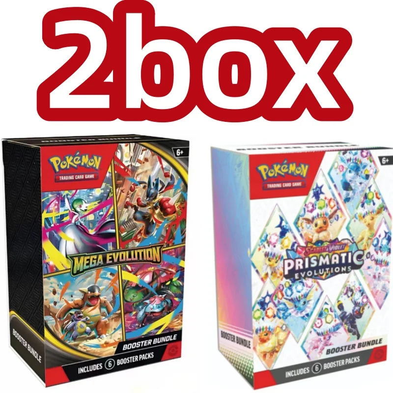 Tarjeta de Pokémon v10, paquete de refuerzo, remaches destinados, evolución prismática, violeta escarlata, 151 tarjetas de refuerzo ME01 en inglés, juguetes, regalos