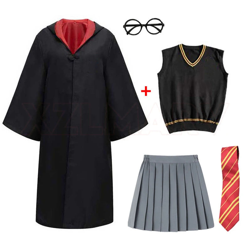 Disfraz de Cosplay para Niños y Adultos, Capa Mágica, Túnica Infantil, Capa con Capucha para Niños, Túnica de Slytherin, Accesorios de Halloween - CR mark