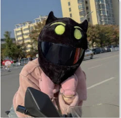 Cubierta protectora para casco, conjunto de felpa esponjosa de dibujos animados para motocicleta, funda protectora de cara completa, especial de seguridad para motocicleta - CR mark