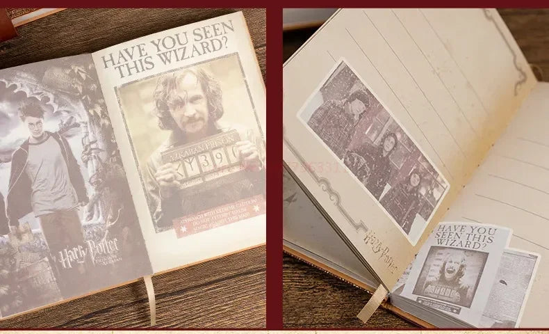 Authentic New Retro Potter Four Academy Password Notebook, Color Pages, A5 Anime Notebook, Cartoon Log Writing Book for Students, Gift Toy