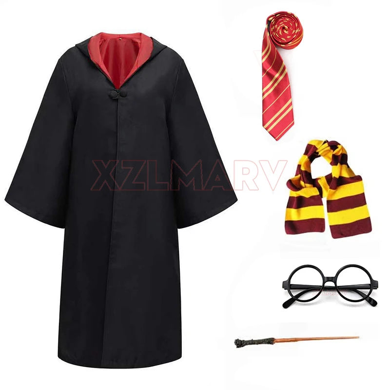 Disfraz de Cosplay para Niños y Adultos, Capa Mágica, Túnica Infantil, Capa con Capucha para Niños, Túnica de Slytherin, Accesorios de Halloween - CR mark