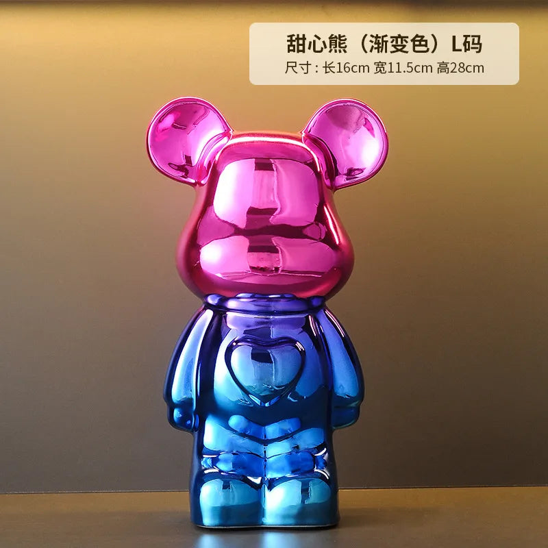 Violent bear for living room, TV stand, high-end luxury light, ceramic wine cabinet decoration, home decor, new house