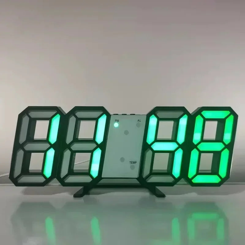 Purchase products, 3D LED Digital Alarm Clock, Wall Clock, Time/Date/Temperature for Home/Kitchen/Office, Garden Decoration