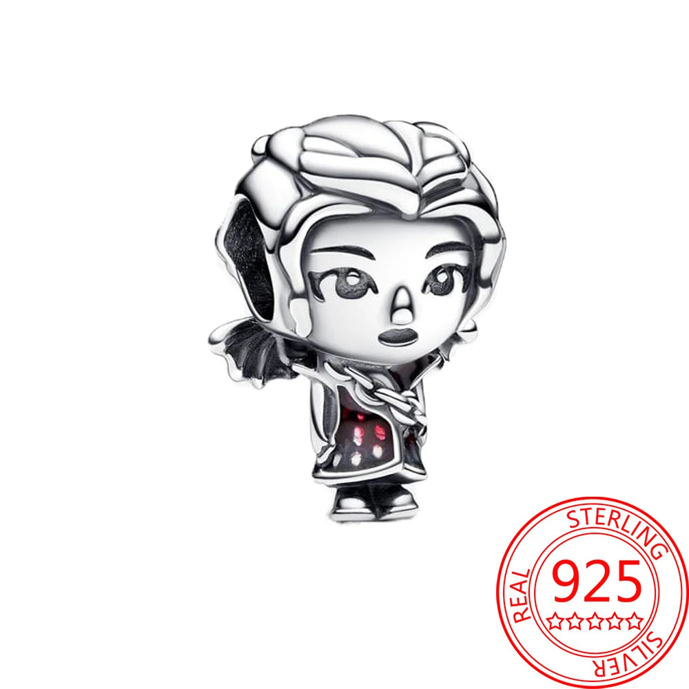 Tema del juego Plata de Ley 925 dragón volador, huevo, trono, luz nocturna, corazón, hielo, fuego, cabeza de lobo y flor mágica, dije de monstruo - CR mark