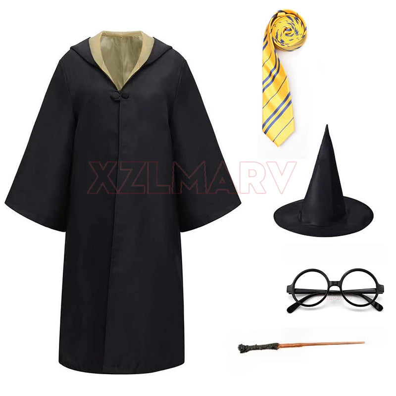 Disfraz de Cosplay para Niños y Adultos, Capa Mágica, Túnica Infantil, Capa con Capucha para Niños, Túnica de Slytherin, Accesorios de Halloween - CR mark