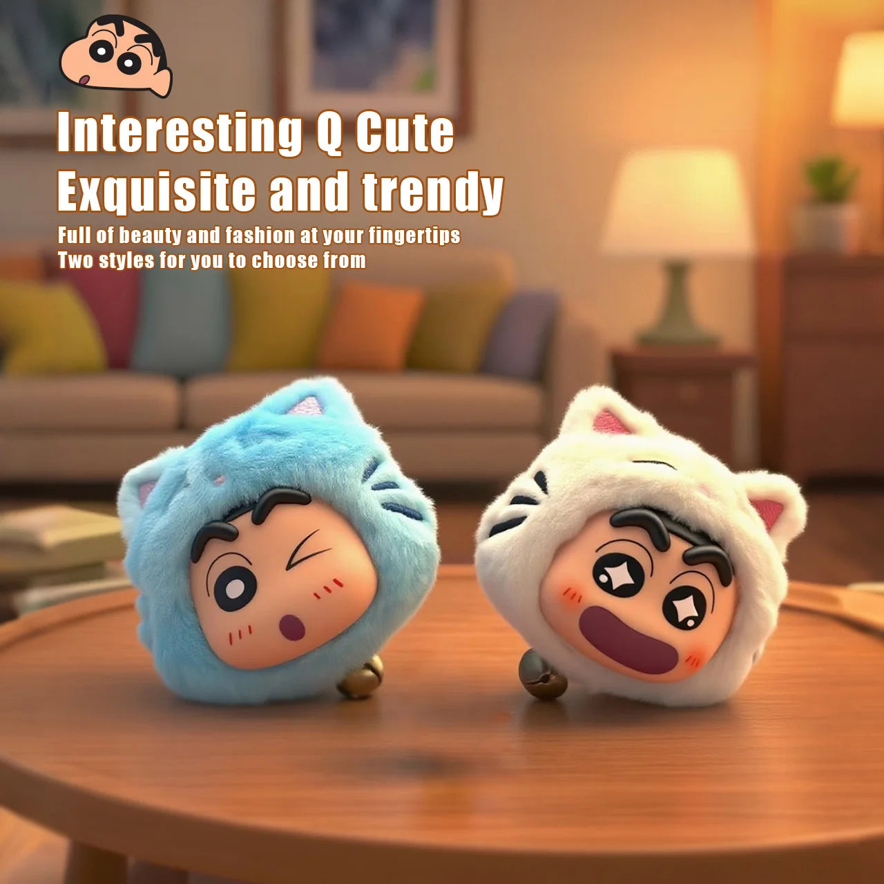 Crayon Shinchan Soporte para teléfono con muñeco de peluche lindo 360 °   Soporte para teléfono de oficina portátil giratorio, escalable y plegable