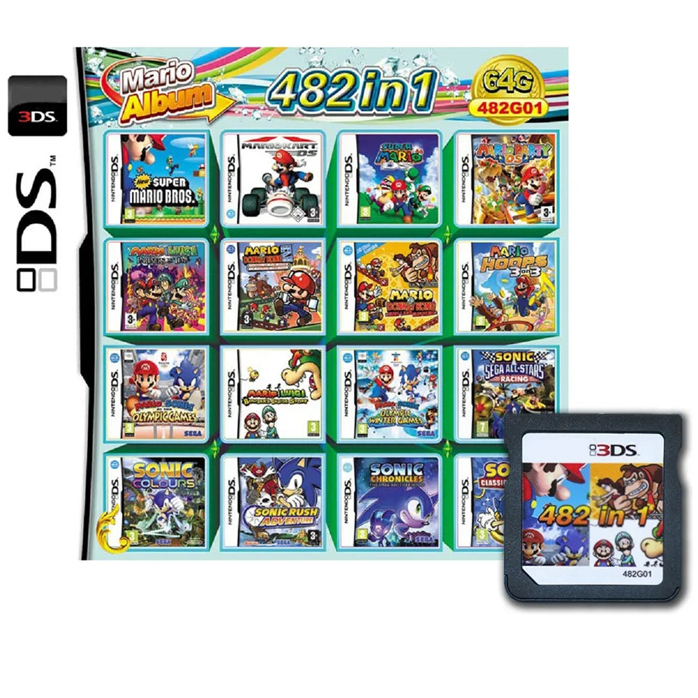 4300 en 1 Compilación DS NDS 3DS 3DS NDSL Cartucho de juego Tarjeta Videojuego Reproductor portátil (tarjeta R4)