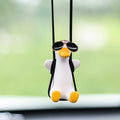 Cute Anime Car Accessory Plaster Swinging Duck Pendant Car Rearview Mirror Ornaments Birthday Gift Couple Accessories