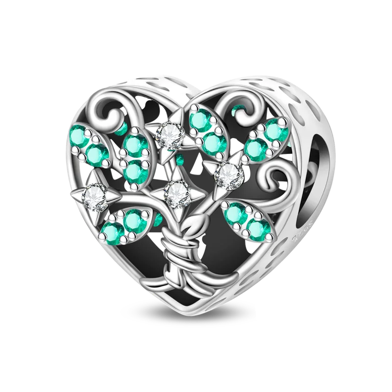 Colgante de plata de ley 925 con diseño de flor, árbol y manzana, cuentas finas DIY, compatible con pulseras de abalorios originales, joyería para mujer Diy - CR mark