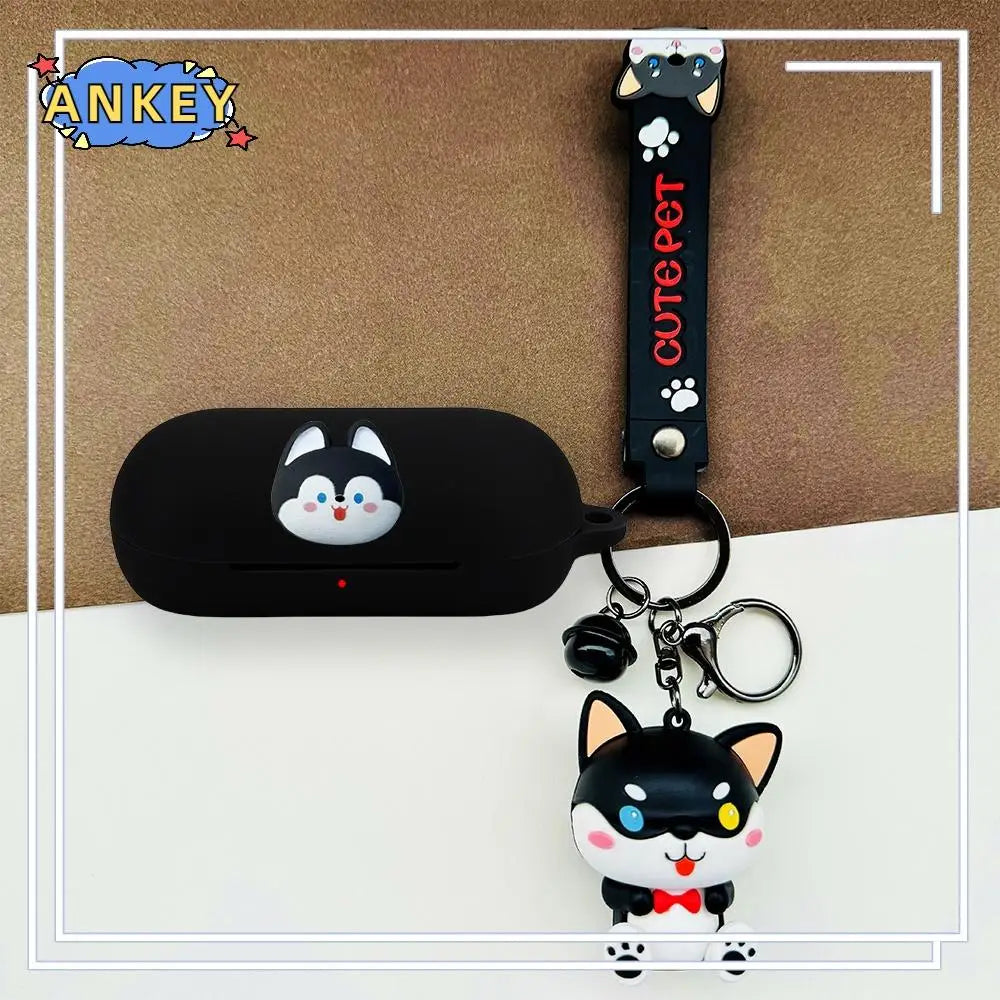 Silicone case for OPPO Enco Buds2 Pro, cute panda earphone case, soft protective cover, leather with pendant