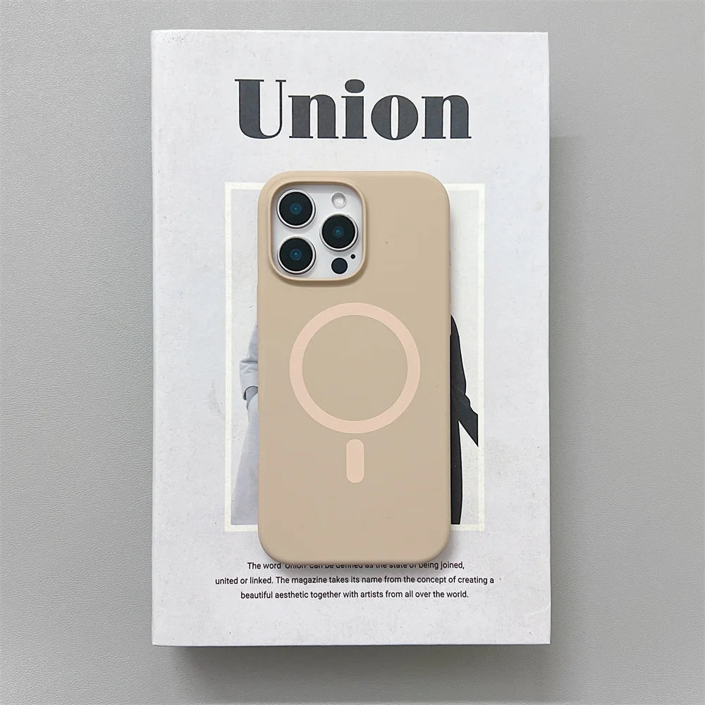 Official Original Liquid Silicone Phone Case for iPhone 16 15 14 13 12 Pro Max Magsafe Magnetic Wireless Charging Cover