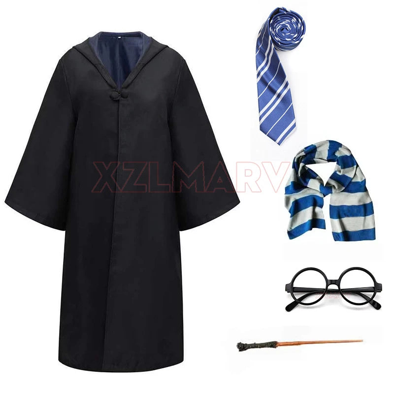 Disfraz de Cosplay para Niños y Adultos, Capa Mágica, Túnica Infantil, Capa con Capucha para Niños, Túnica de Slytherin, Accesorios de Halloween - CR mark