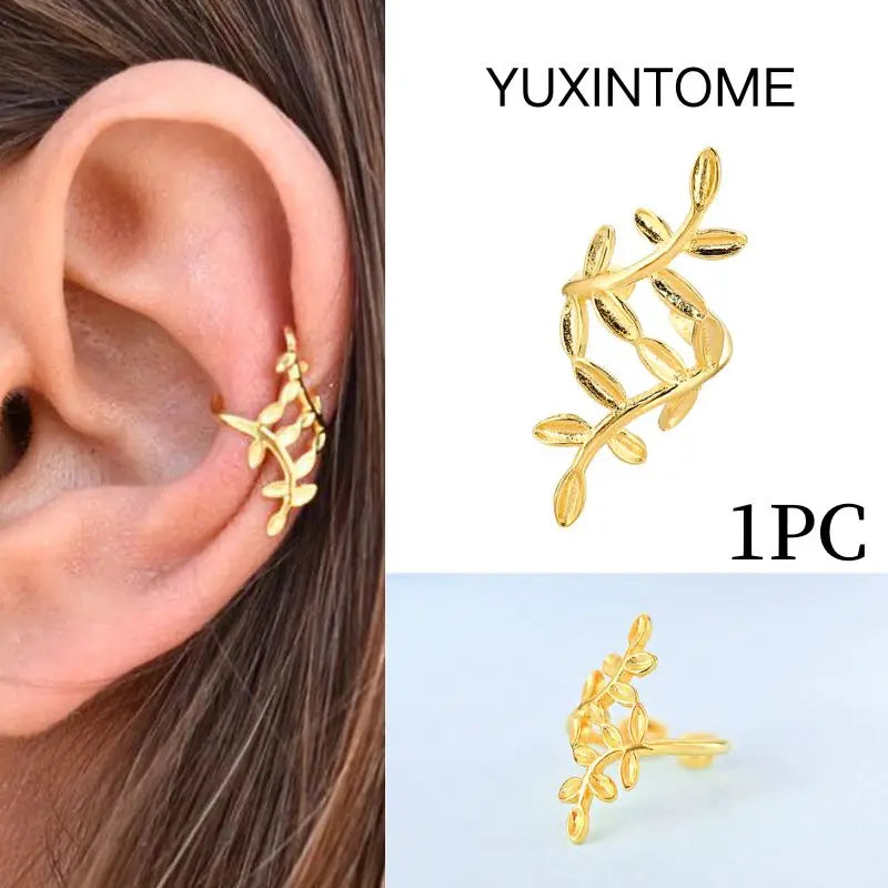Pendientes chapados en oro de 24K para mujer, aretes con Clip de piedra de circón de cristal, joyería de lujo en forma de C, bisutería, 1 ud. - CR mark
