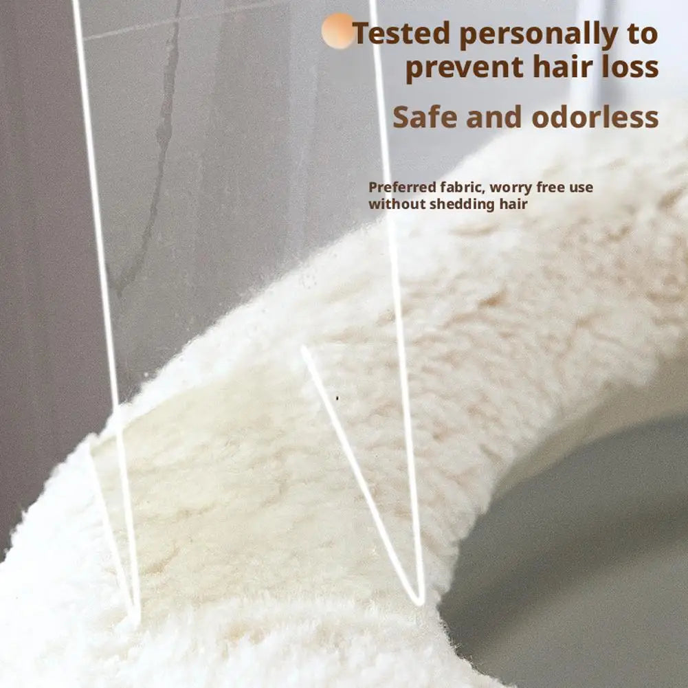 Thick Velvet Toilet Seat Cover, Universal, with Cartoon Cat Design, Waterproof, Zippered, Removable, Warm and Thick