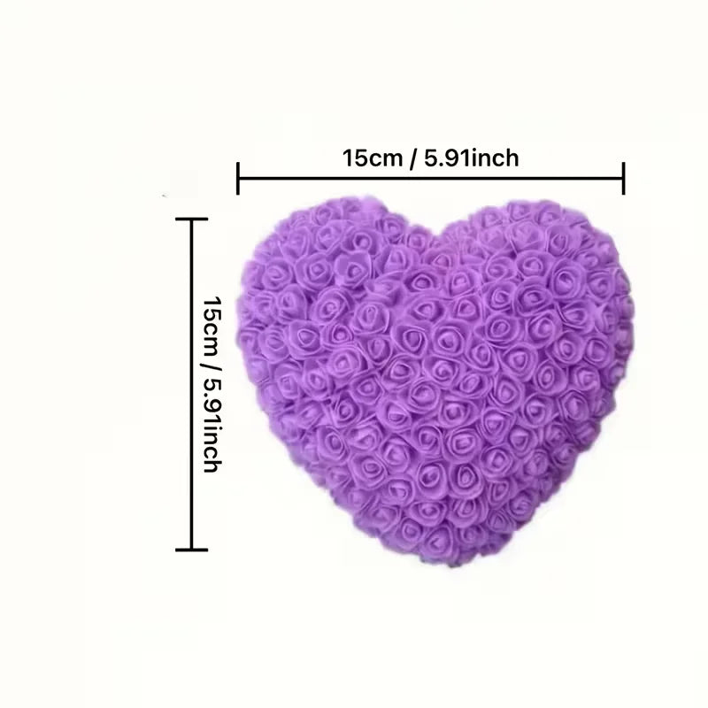 Rosa artificial en forma de corazón 3D de 15cm, adecuada para regalos de San Valentín, Día de los Maestros y cumpleaños, 1 ud.