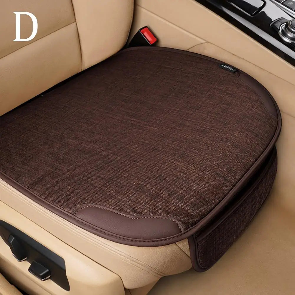 1 pc. Breathable Linen Car Seat Cover, Universal Four Season Front Protective Covers, Interior Protection, Chair Seat Cushion, Car Tools