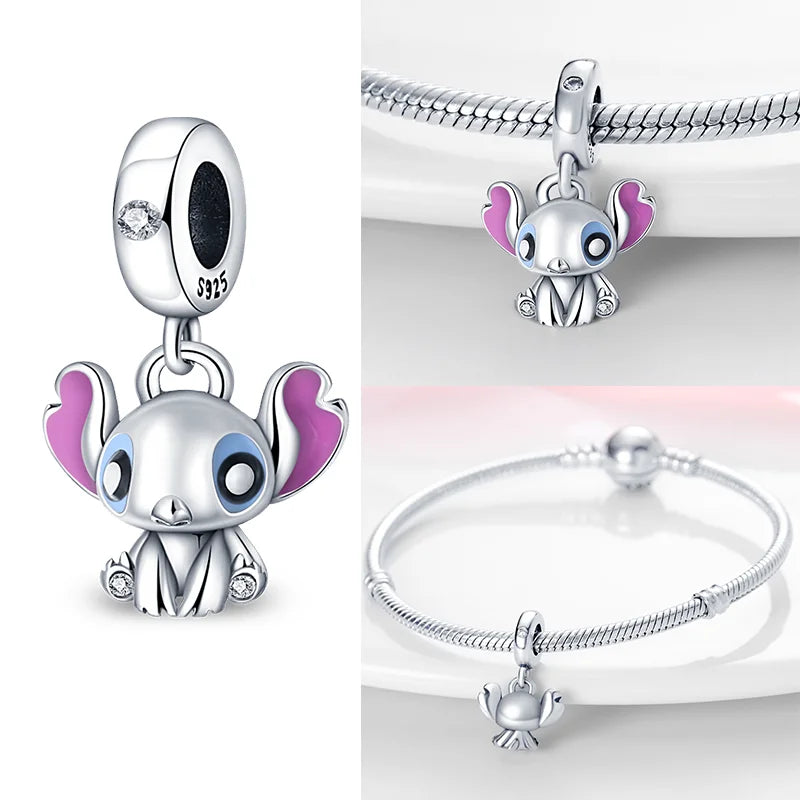 Abalorios de Plata de Ley 925 con Diseño de Demogorgon Móvil, Compatibles con Pulseras de Cadena de Serpiente con Cierre Original, Joyería DIY, Regalo
