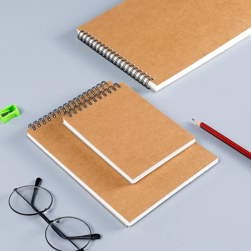 Sketchbook, drawing book, hand-drawn art book, thickened blank coil, loose-leaf hardcover, watercolor hand with cover