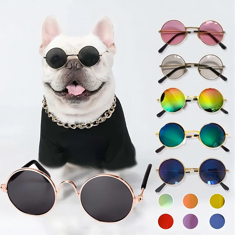 Gafas de sol para gatos, gafas reflectantes redondas Vintage encantadoras para perros pequeños, fotos de mascotas, productos para mascotas, accesorios