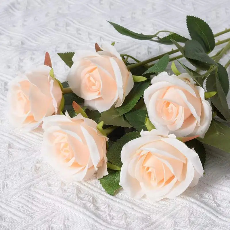 1/5/10/20 pieces artificial roses, flower branch, artificial red roses, realistic fake roses for wedding home decoration