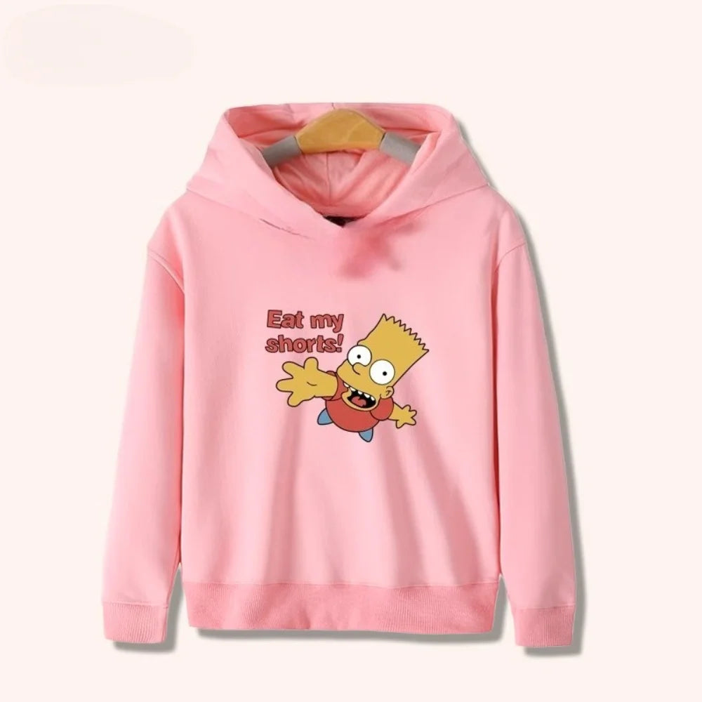Ropa deportiva infantil de dibujos animados de Simpsons para hombres y mujeres, top cálido con capucha para niños a juego para otoño e invierno