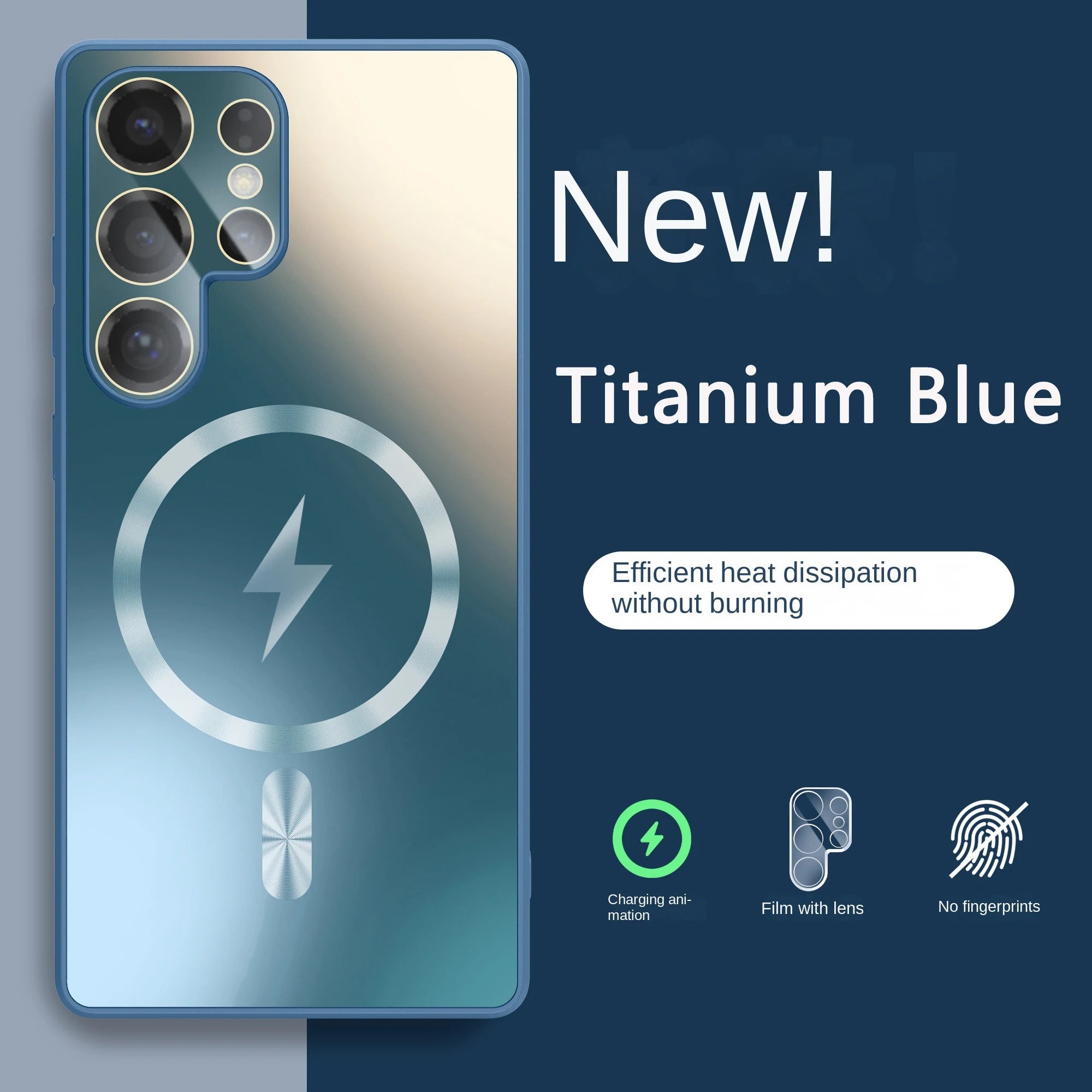 AG Ultra-Thin Matte Magnetic Case for MagSafe, Shockproof Glass Lens Protector for Samsung Galaxy S25 S24 S23 Ultra Plus