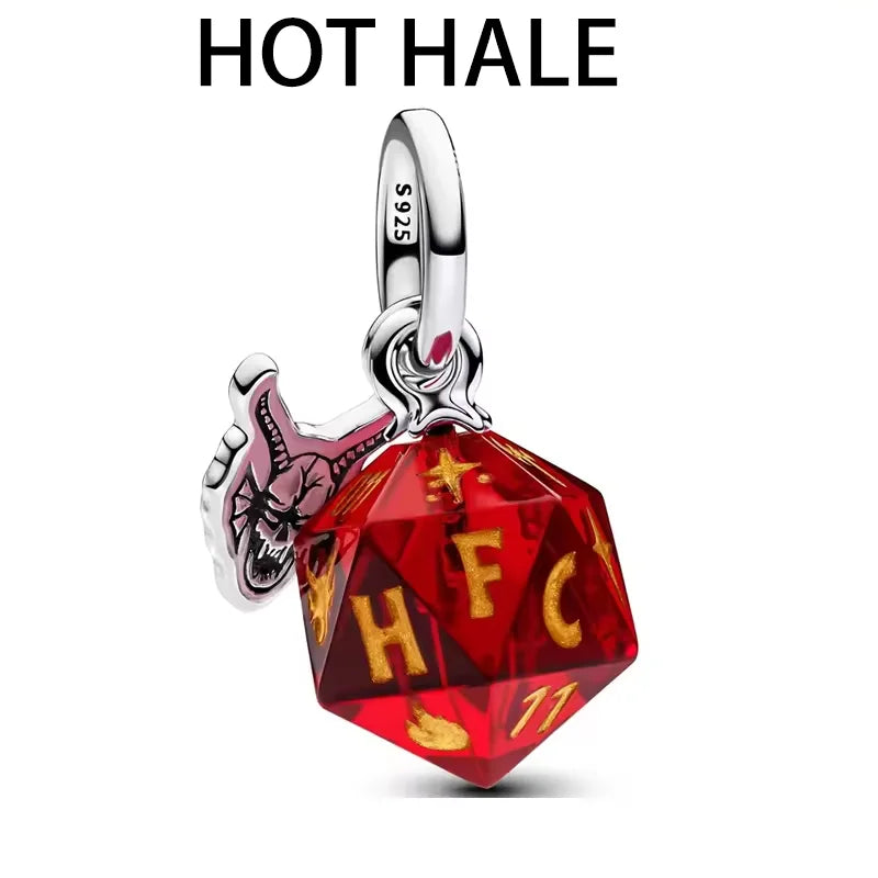 Abalorios de Plata de Ley 925 con Diseño de Demogorgon Móvil, Compatibles con Pulseras de Cadena de Serpiente con Cierre Original, Joyería DIY, Regalo