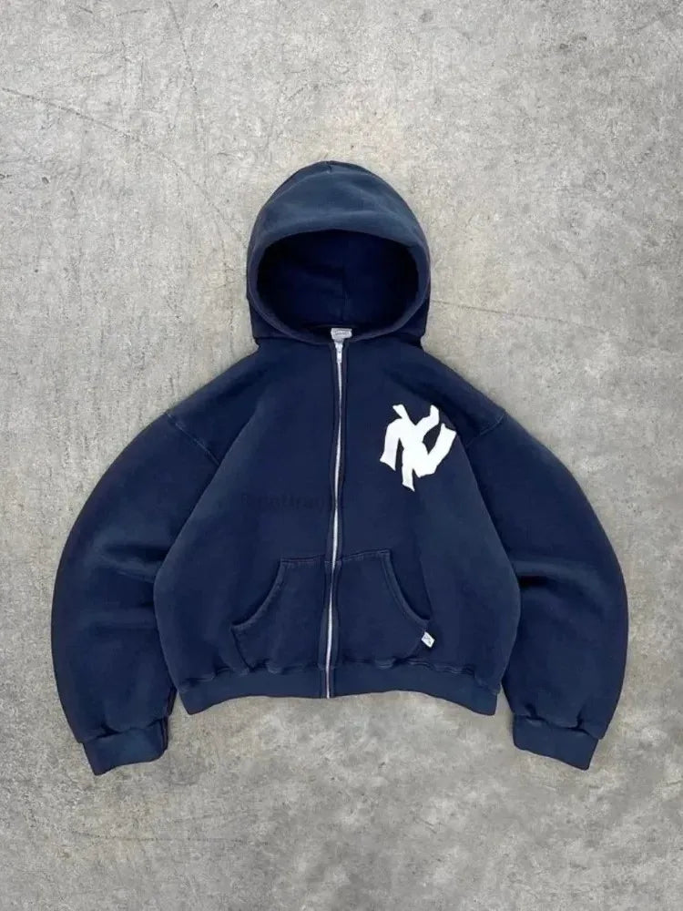 Sudadera con capucha, Jersey, sudadera Y2K, ropa de calle, nuevo Harajuku, Hip Hop, patrón de letras Retro, Sudadera con capucha de alta calidad, ropa de mujer bluza