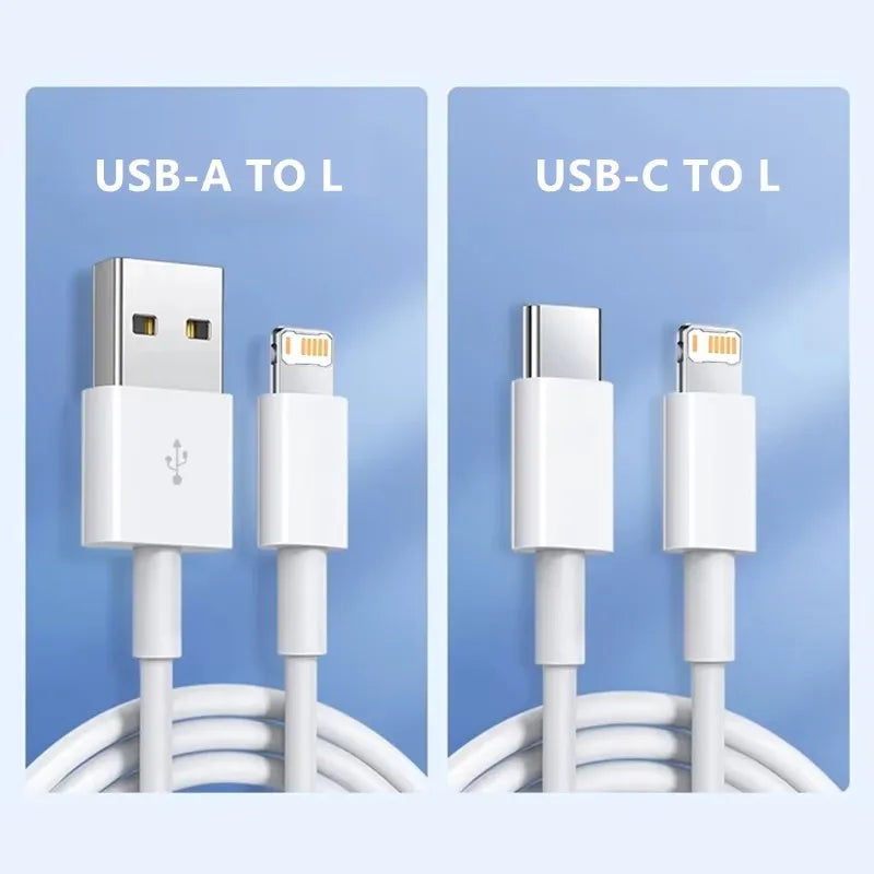 Cable USB de carga rápida Original PD de 35W para iPhone 14 8 7 Plus 13 12 11 Pro XS Max XR X USB C Cable de cargador rápido 1m 1,5m 2m 3m - CR mark